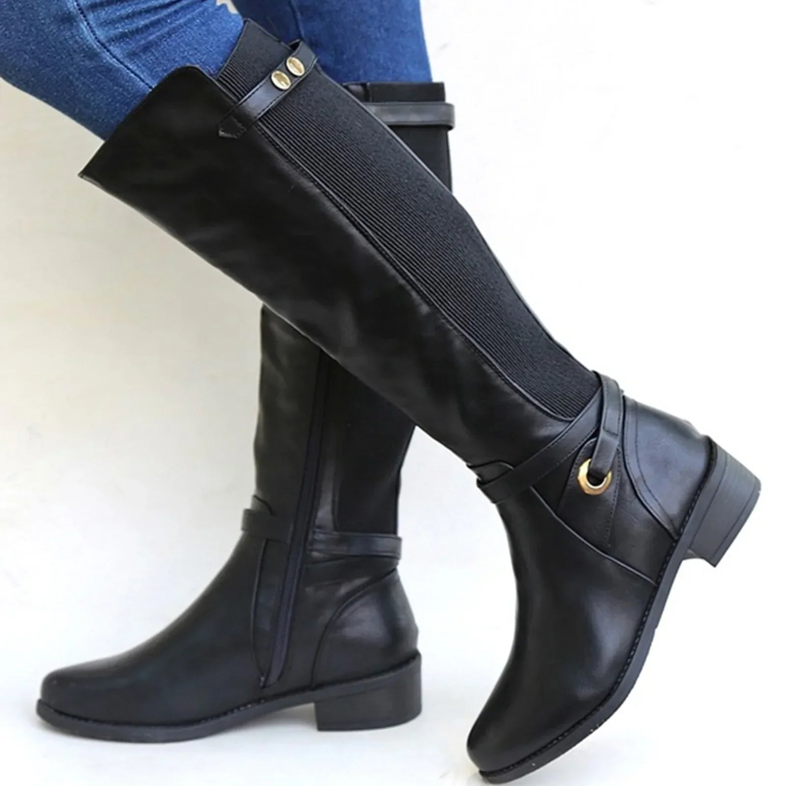Slimzy Women's Knee-High Stretch-Panel Boots – product image 1 of 2