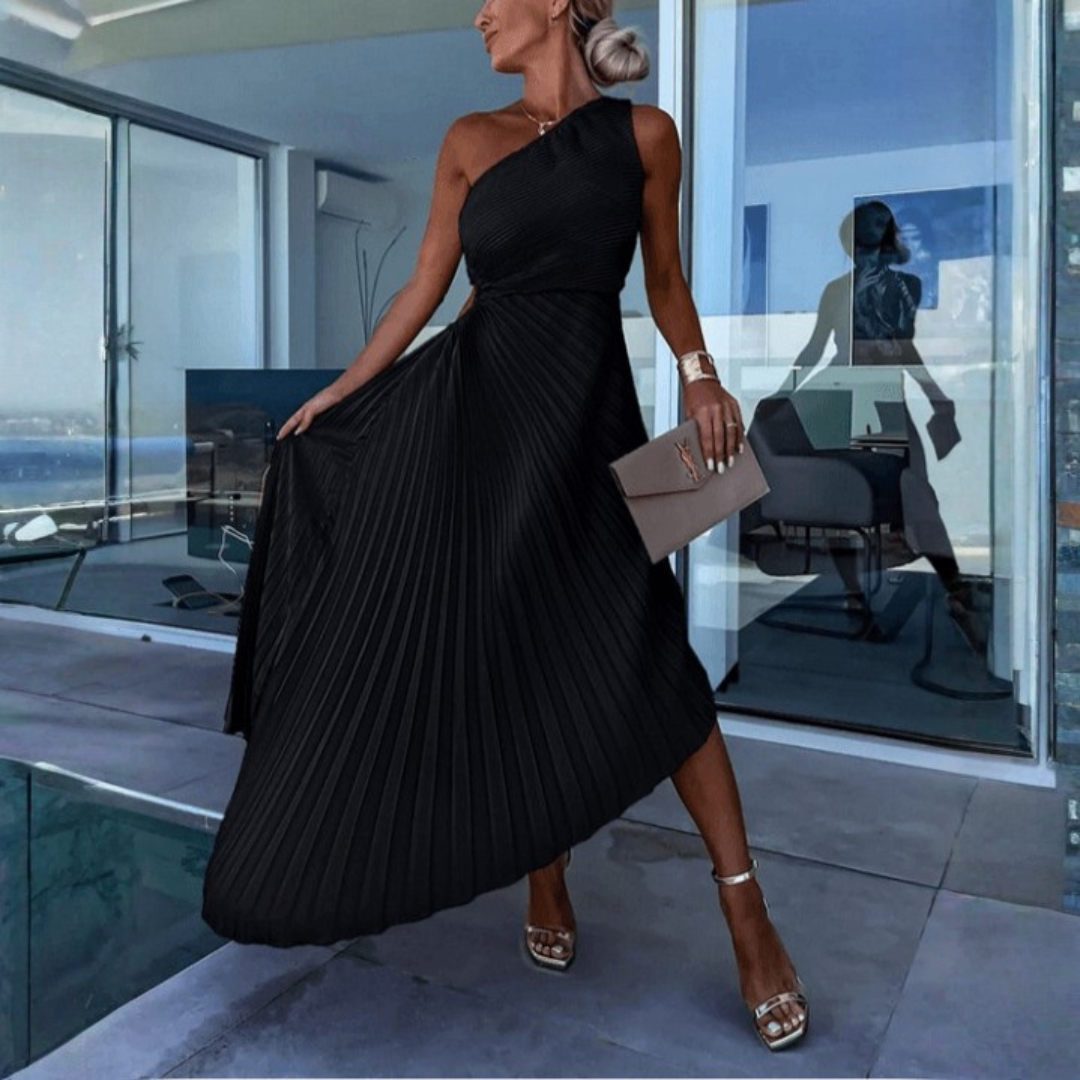 Slimzy Women's Pleated One-Shoulder Midi Dress – product image 15 of 15