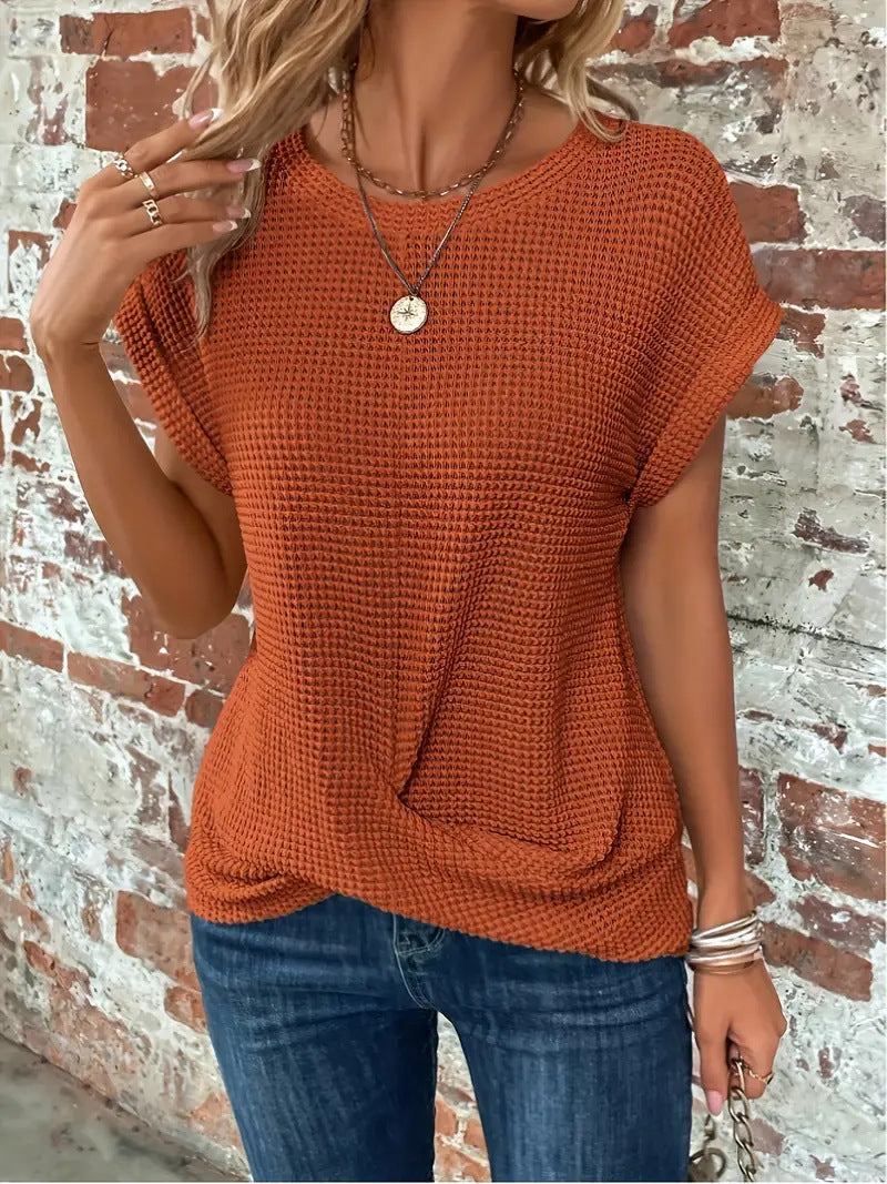 Sylvia | Women's Waffle-Knit Short-Sleeve T-Shirt — product image 1