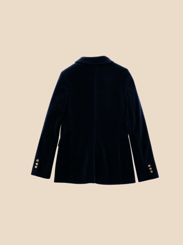 Valentina | Women's Velvet-Look Gold-Button Blazer — product image 8