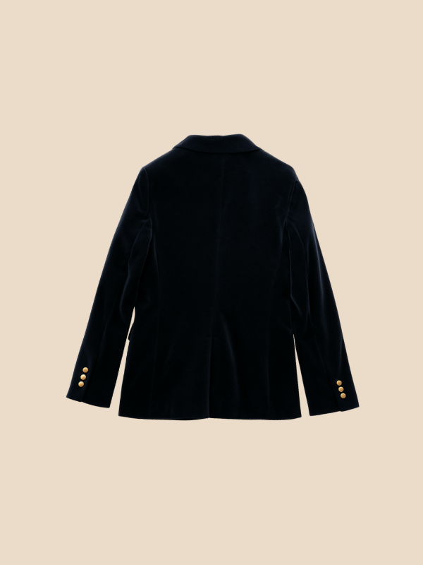 Valentina | Women's Velvet-Look Gold-Button Blazer — product image 13