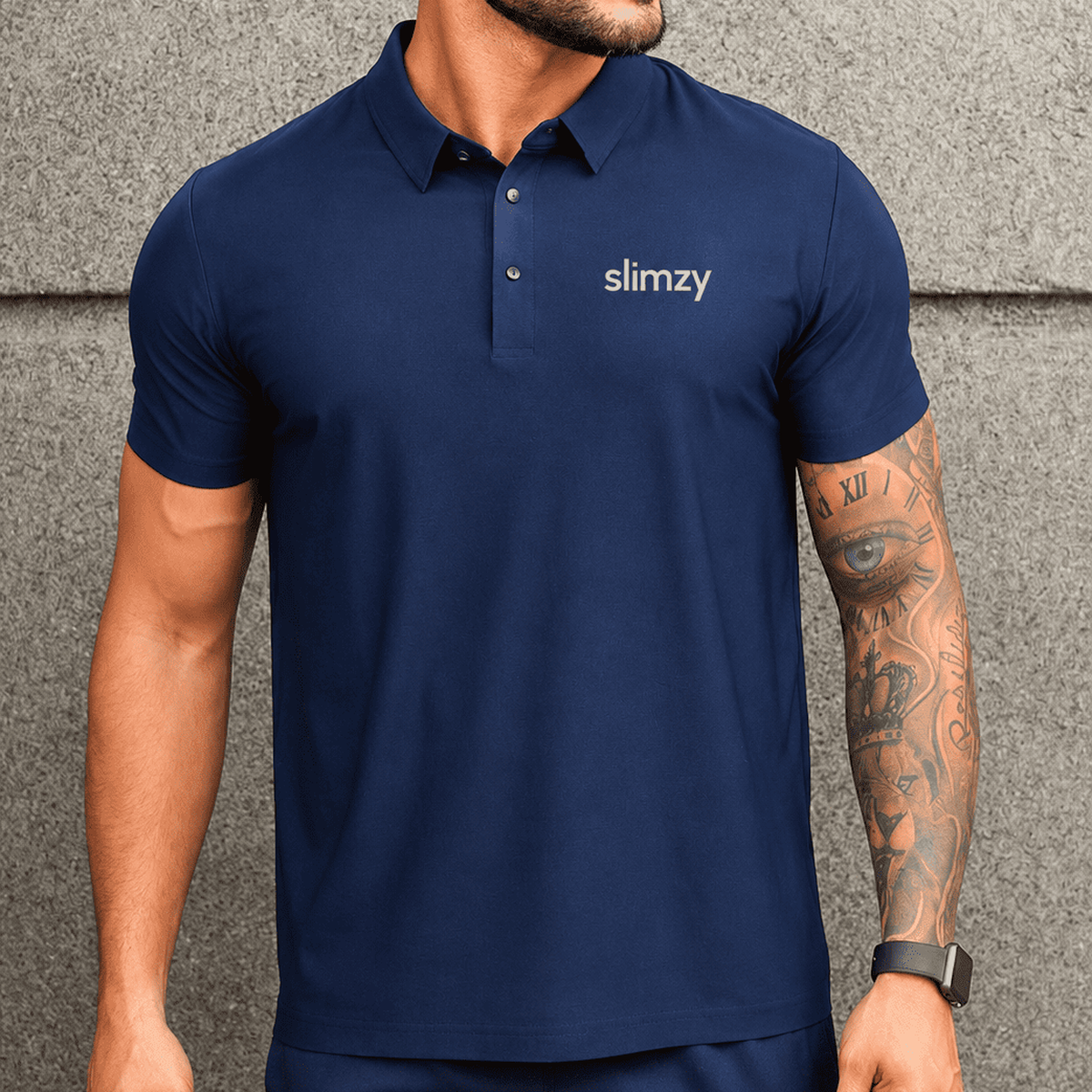 Men's Slimzy Tech Fit Polo Shirt – Navy Blue