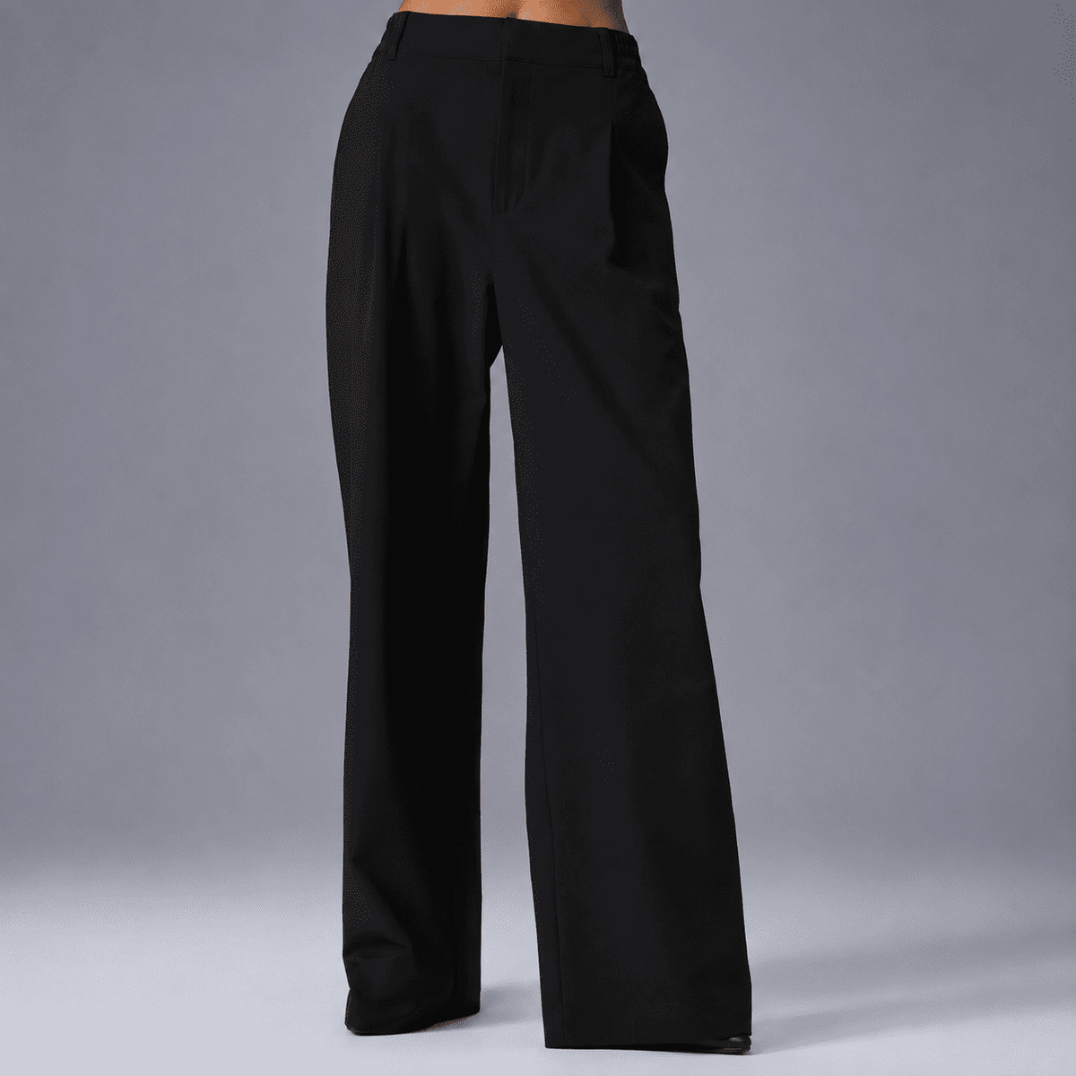 Slimzy Flow Tailored Wide-Leg Trousers – Black