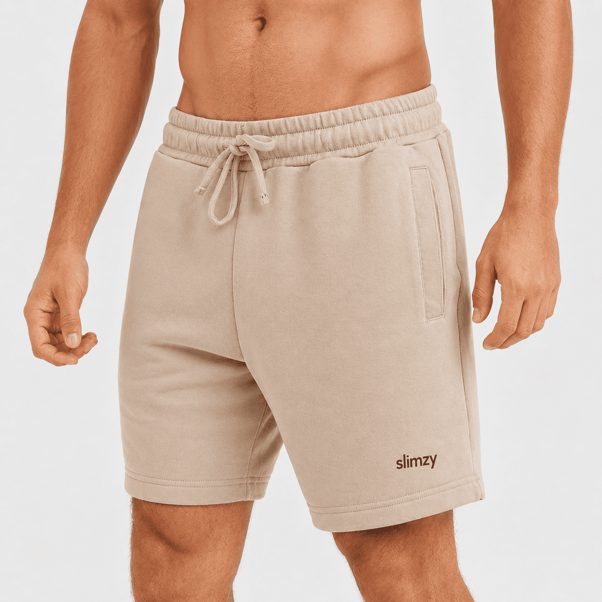 Men's Slimzy Cozy Fleece Shorts - Beige