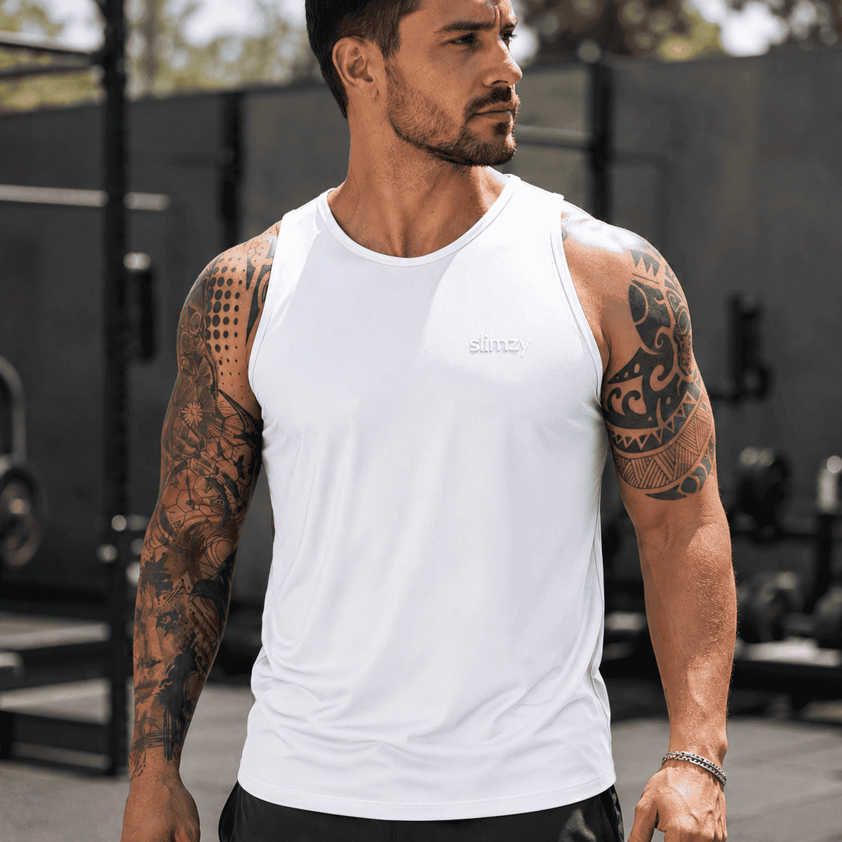 Slimzy Men's Urban Sport T-Shirt – Clean White