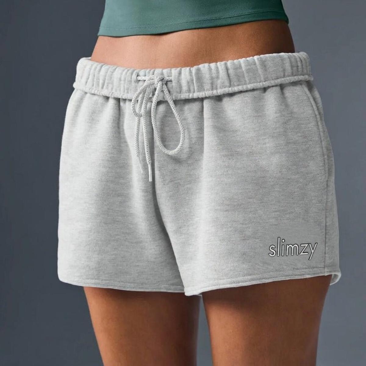 Slimzy Cozy Fleece Shorts With Drawstring - Gray