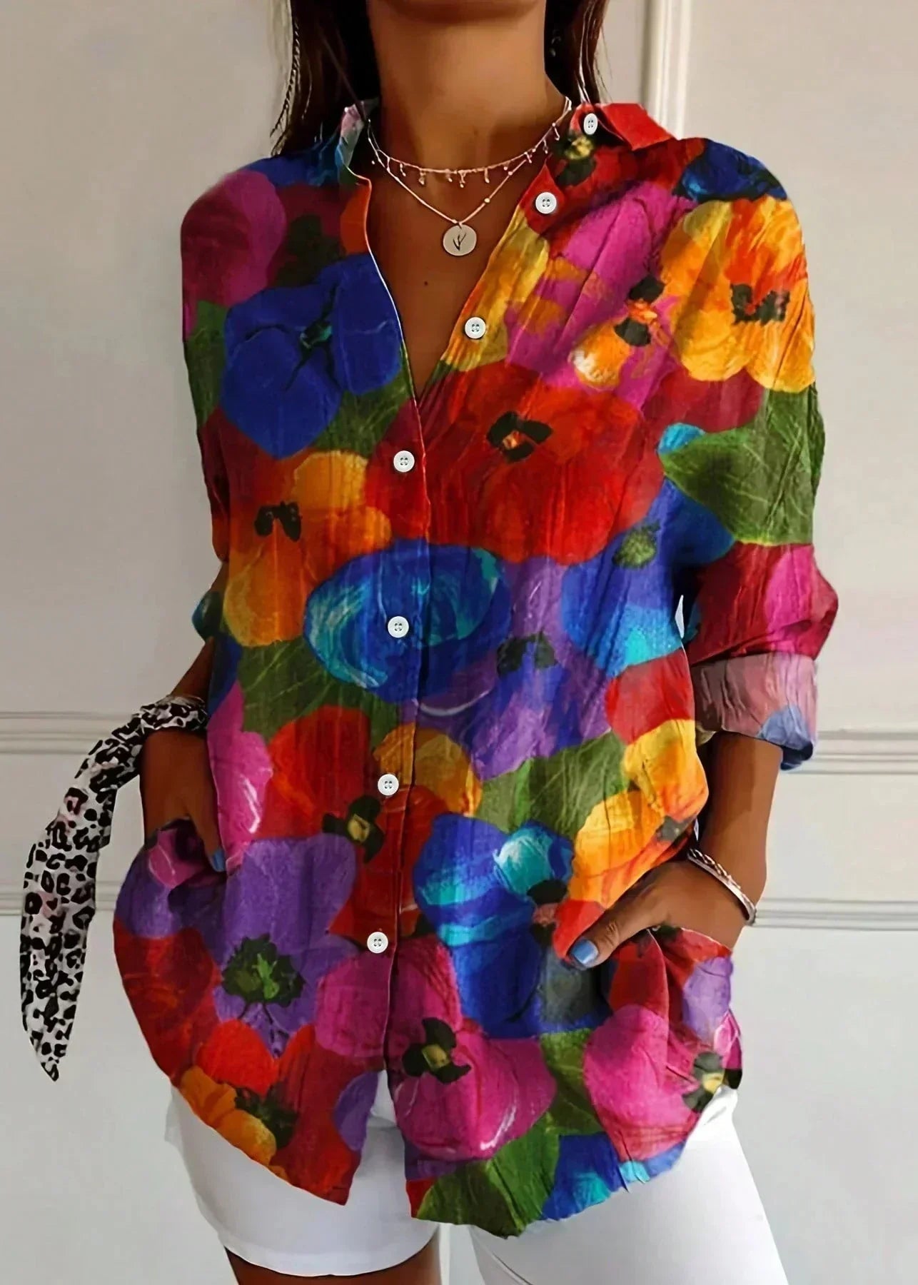 Xanthe | Women's Printed Button-Up Blouse