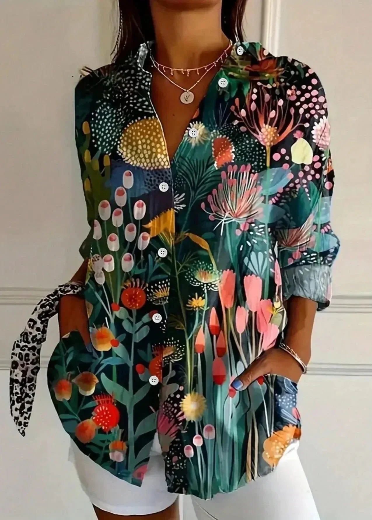 Xanthe | Women's Printed Button-Up Blouse