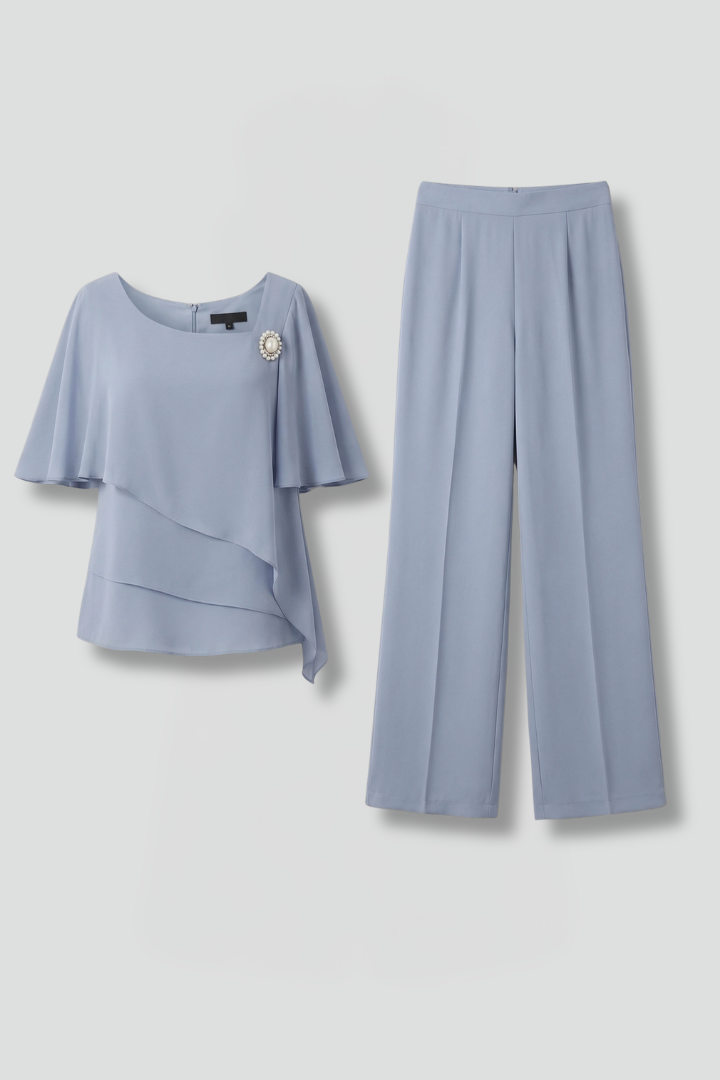 Pia | Women's Layered Top and Trouser Set
