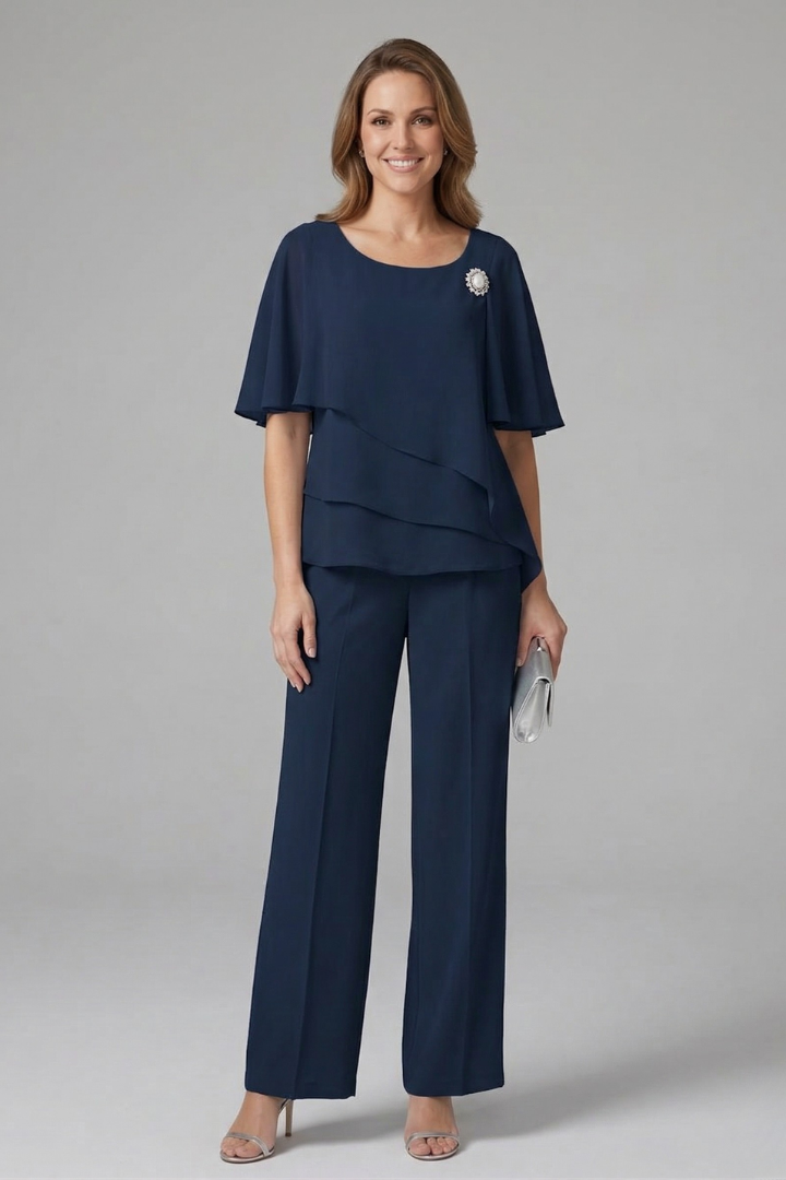 Pia | Women's Layered Top and Trouser Set