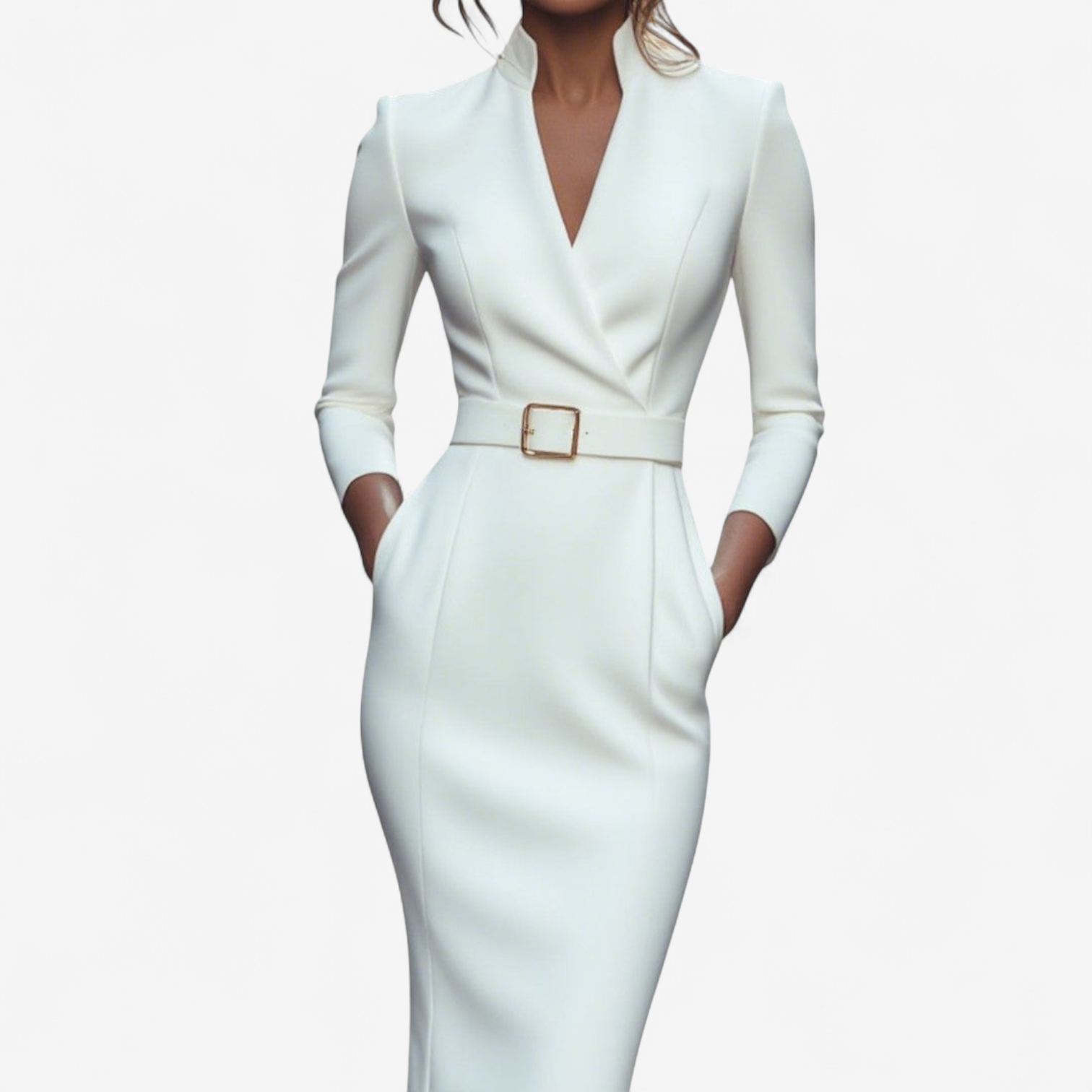 Abilene | Women's Belted Three-Quarter-Sleeve Midi Dress — product image 3