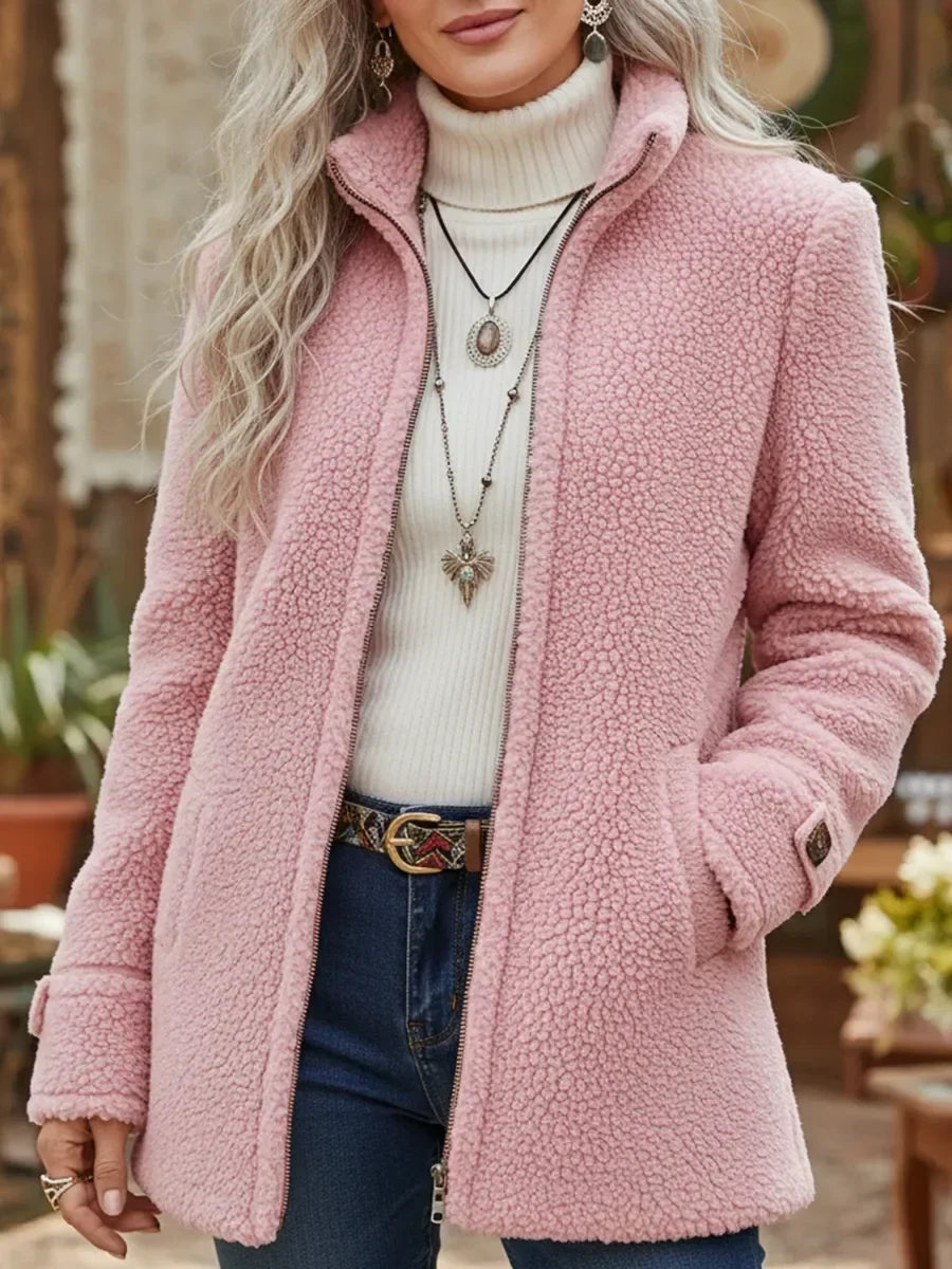 Carissa | Women's Textured Stand-Collar Zip Jacket — product image 1
