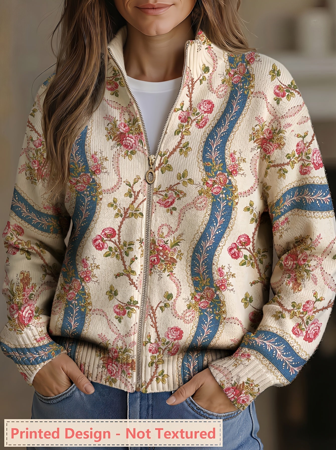 Danielle | Women's Floral-Print Zip-Front Jacket — product image 1