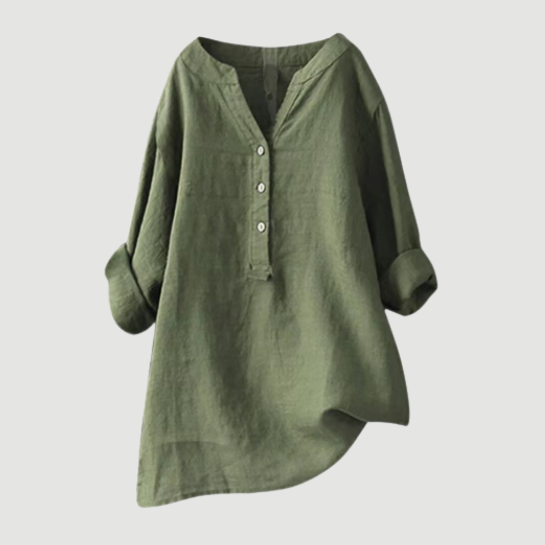 Freja | Women's Button-Front Tunic Blouse — product image 2
