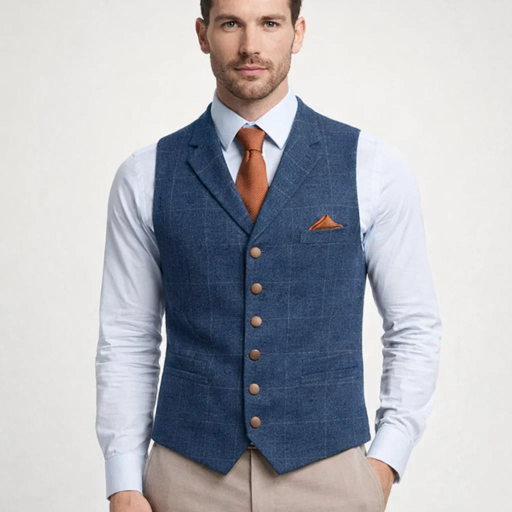 Harrison | Men's Plaid Lapel Waistcoat — product image 4