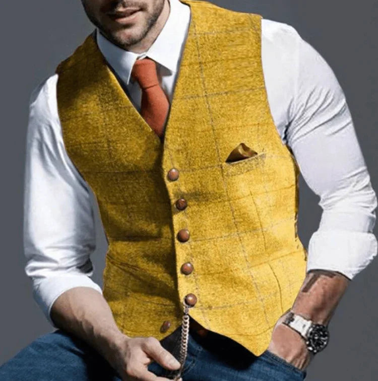 Harrison | Men's Plaid Lapel Waistcoat — product image 10