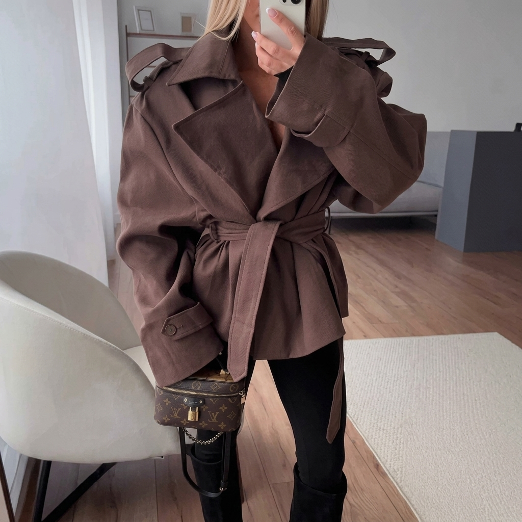 Isla | Women's Oversized Self-Tie Trench Jacket — product image 4