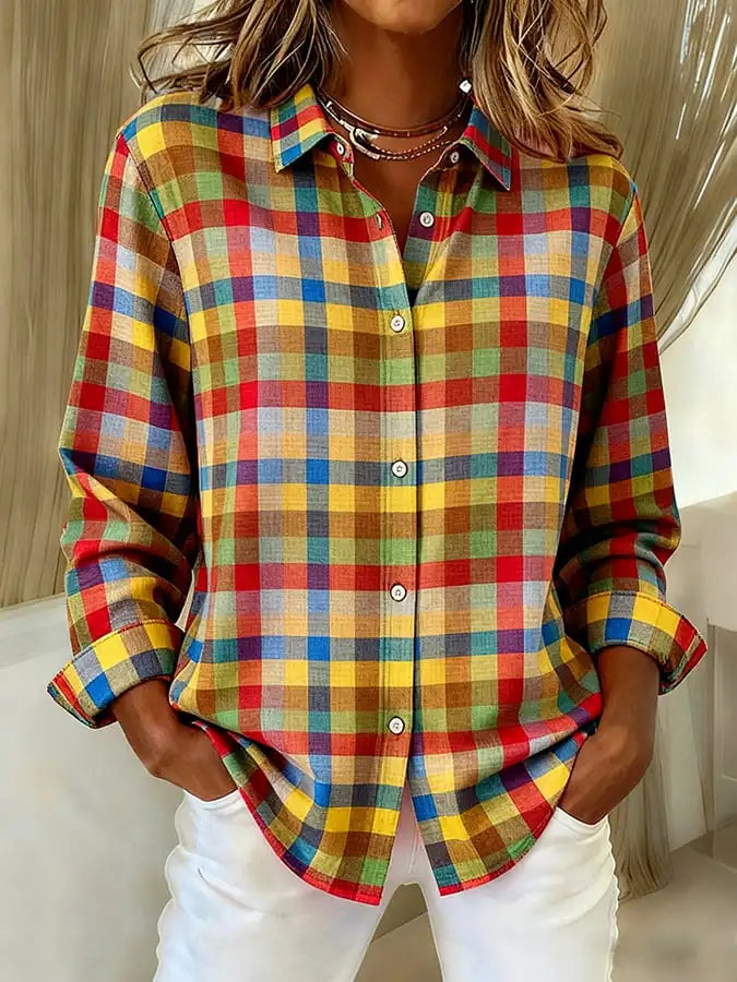 Margaux | Women's Plaid Button-Front Shirt — product image 11