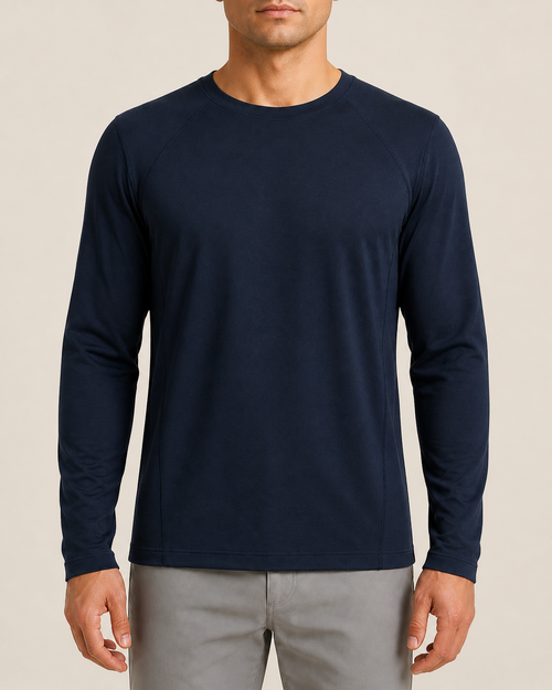 Men's Frame Long-Sleeve Top — Midnight Navy — front catalog view