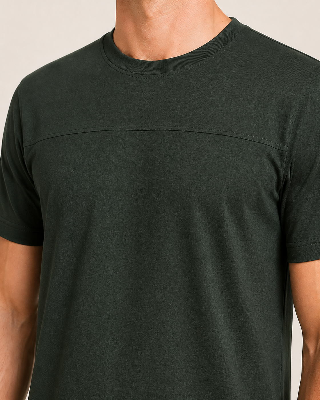 Men's Relay Crew T-Shirt — Deep Green — construction detail
