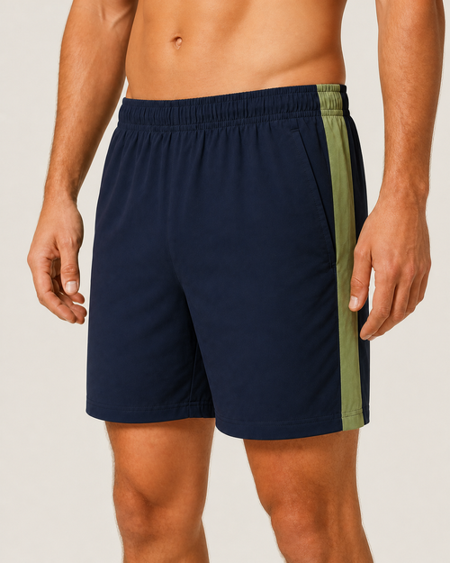 Men's Splitline Shorts — Navy / Sage — alternate view