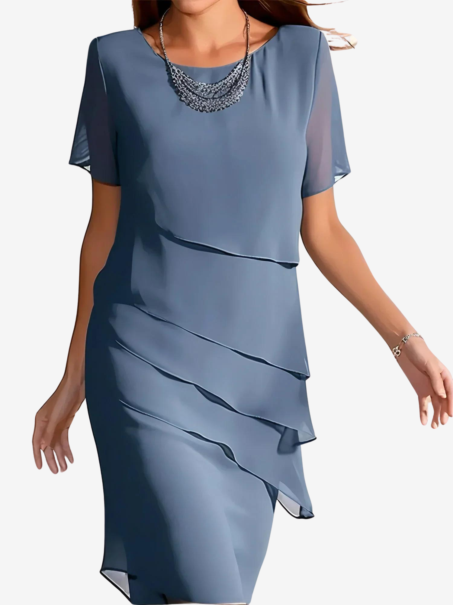 Mona | Women's Layered Short-Sleeve Dress — product image 1