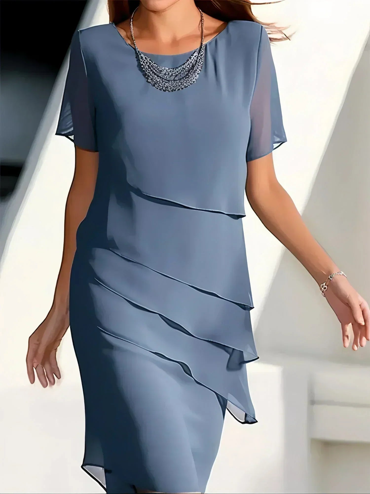 Mona | Women's Layered Short-Sleeve Dress — product image 2