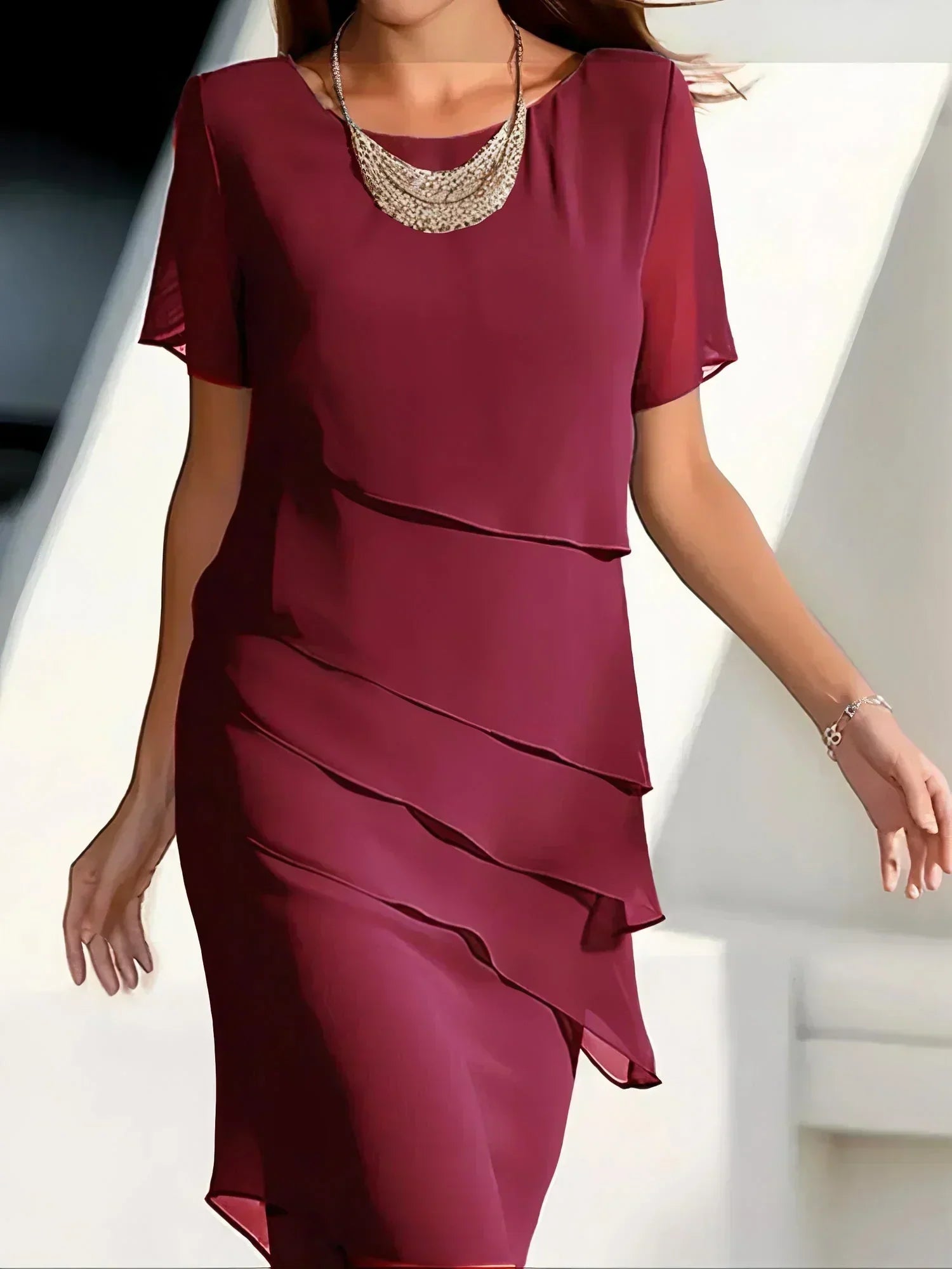 Mona | Women's Layered Short-Sleeve Dress — product image 3