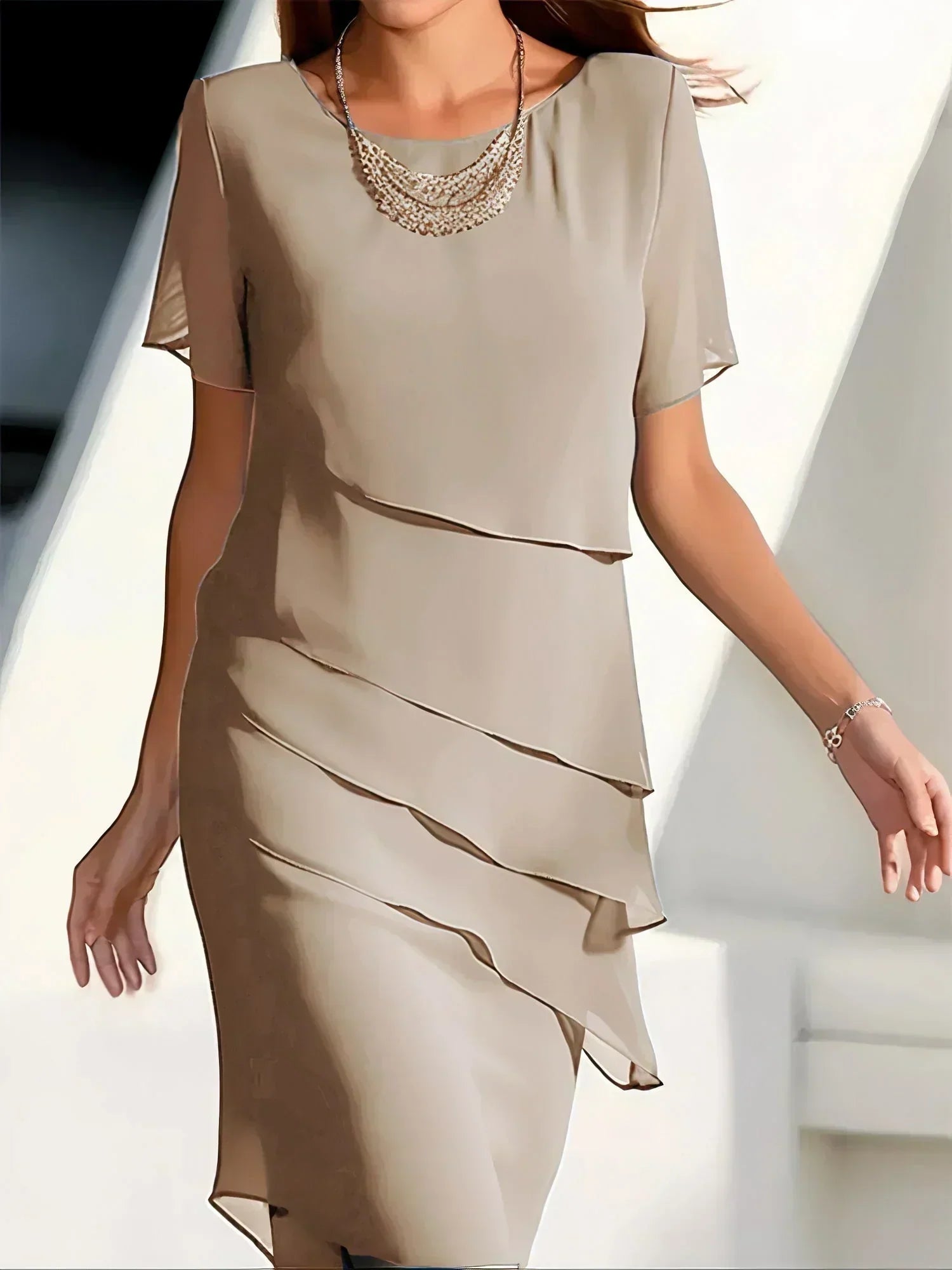 Mona | Women's Layered Short-Sleeve Dress — product image 5