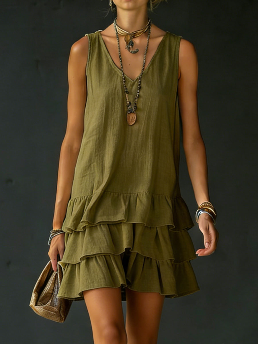 Lux | Women's Ruffle-Hem Tunic Dress