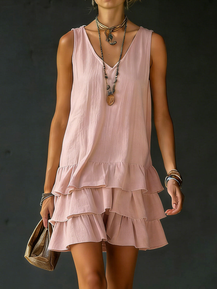 Lux | Women's Ruffle-Hem Tunic Dress