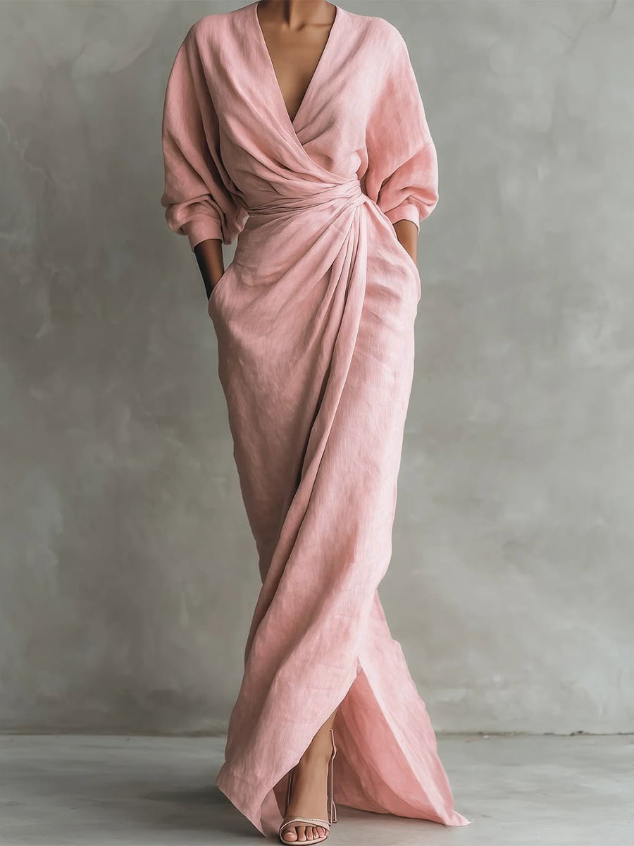 Una | Women's Wrap-Drape Maxi Dress