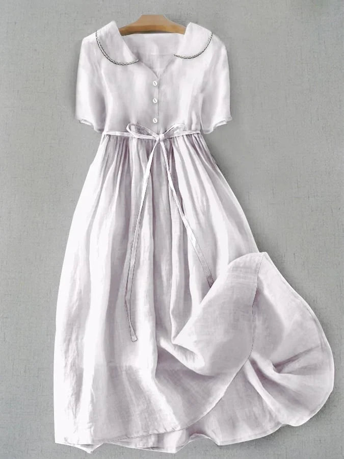 Slimzy Women's Belted Collared Short-Sleeve Maxi Dress – product image 2 of 2
