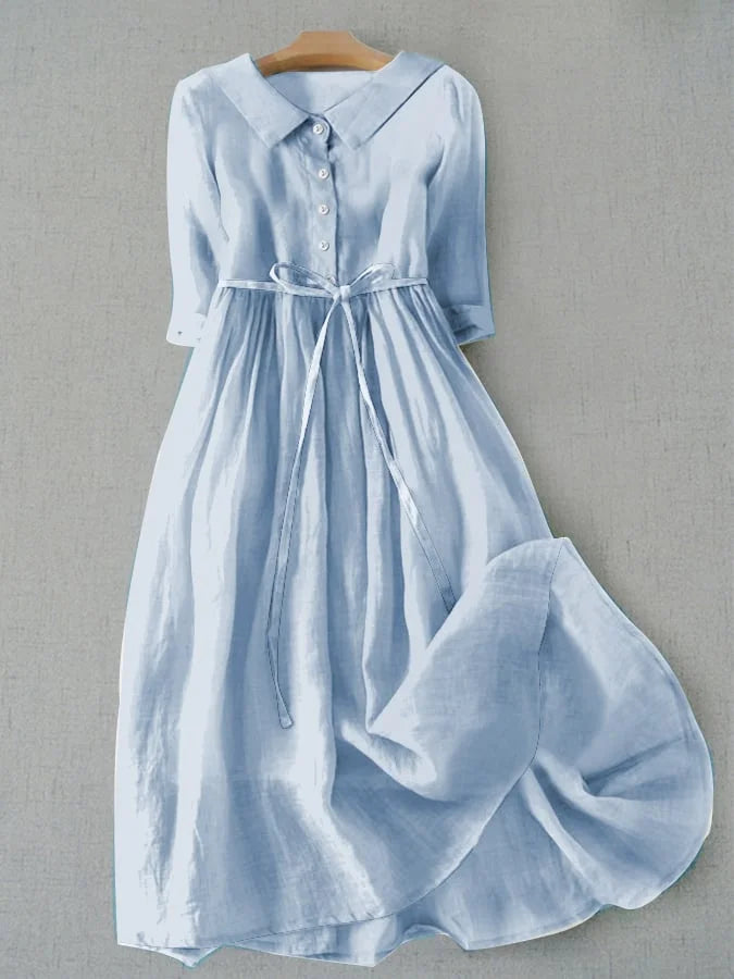 Slimzy Women's Collared Tie-Waist Short-Sleeve Midi Dress – product image 1 of 2