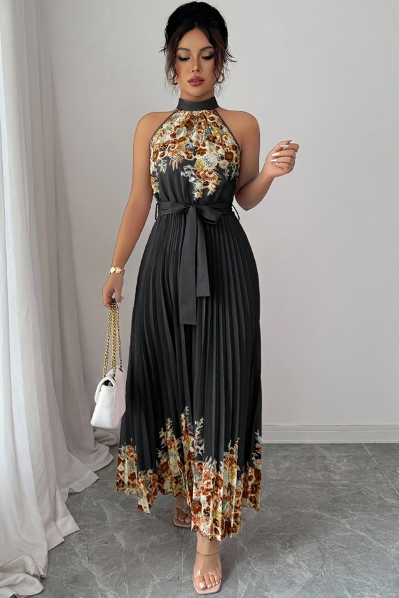 Slimzy Women's Floral Pleated Halter Maxi Dress – product image 17 of 22