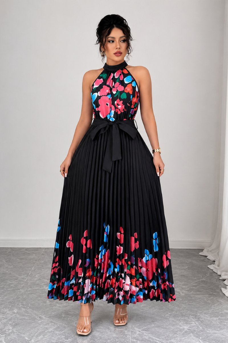 Slimzy Women's Floral Pleated Halter Maxi Dress – product image 21 of 22