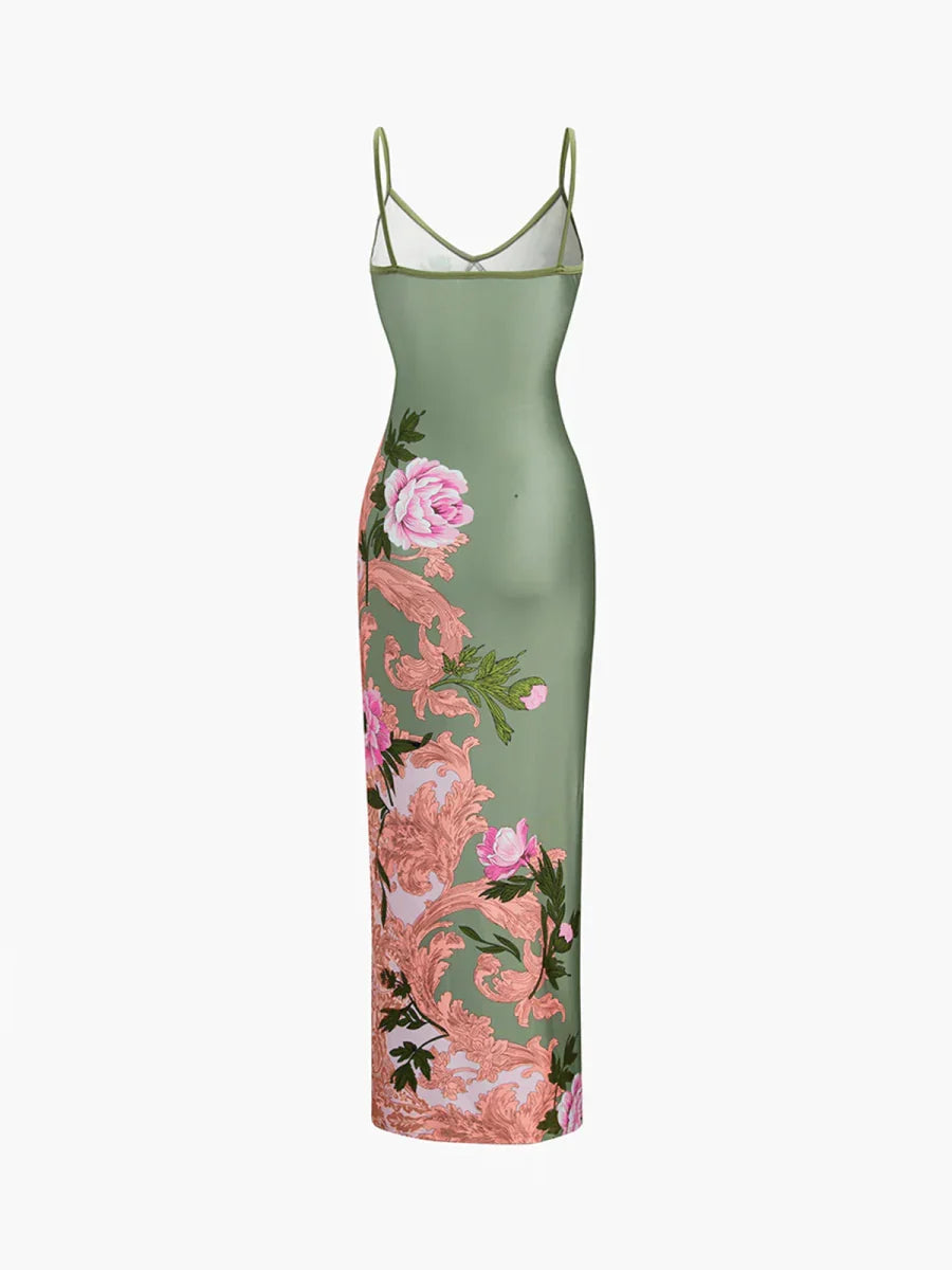 Slimzy Women's Floral Ruched Bodycon Maxi Dress – product image 3 of 11