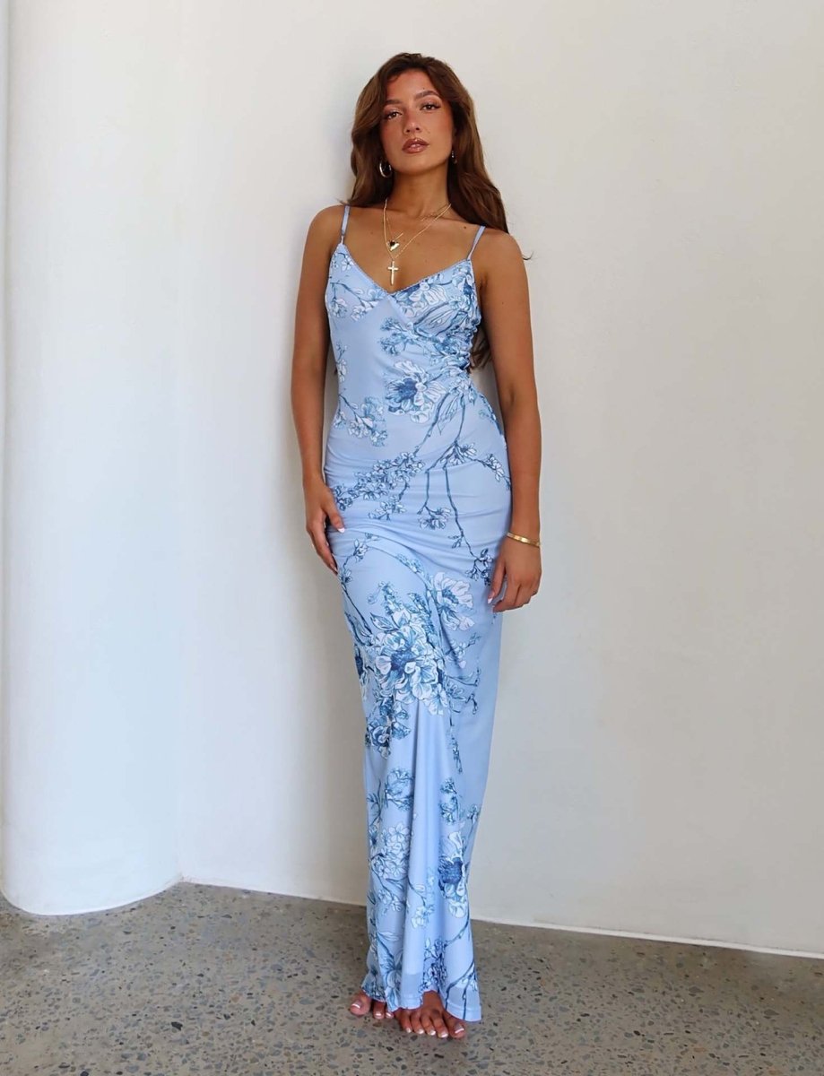 Slimzy Women's Floral Ruched Bodycon Maxi Dress – product image 9 of 11