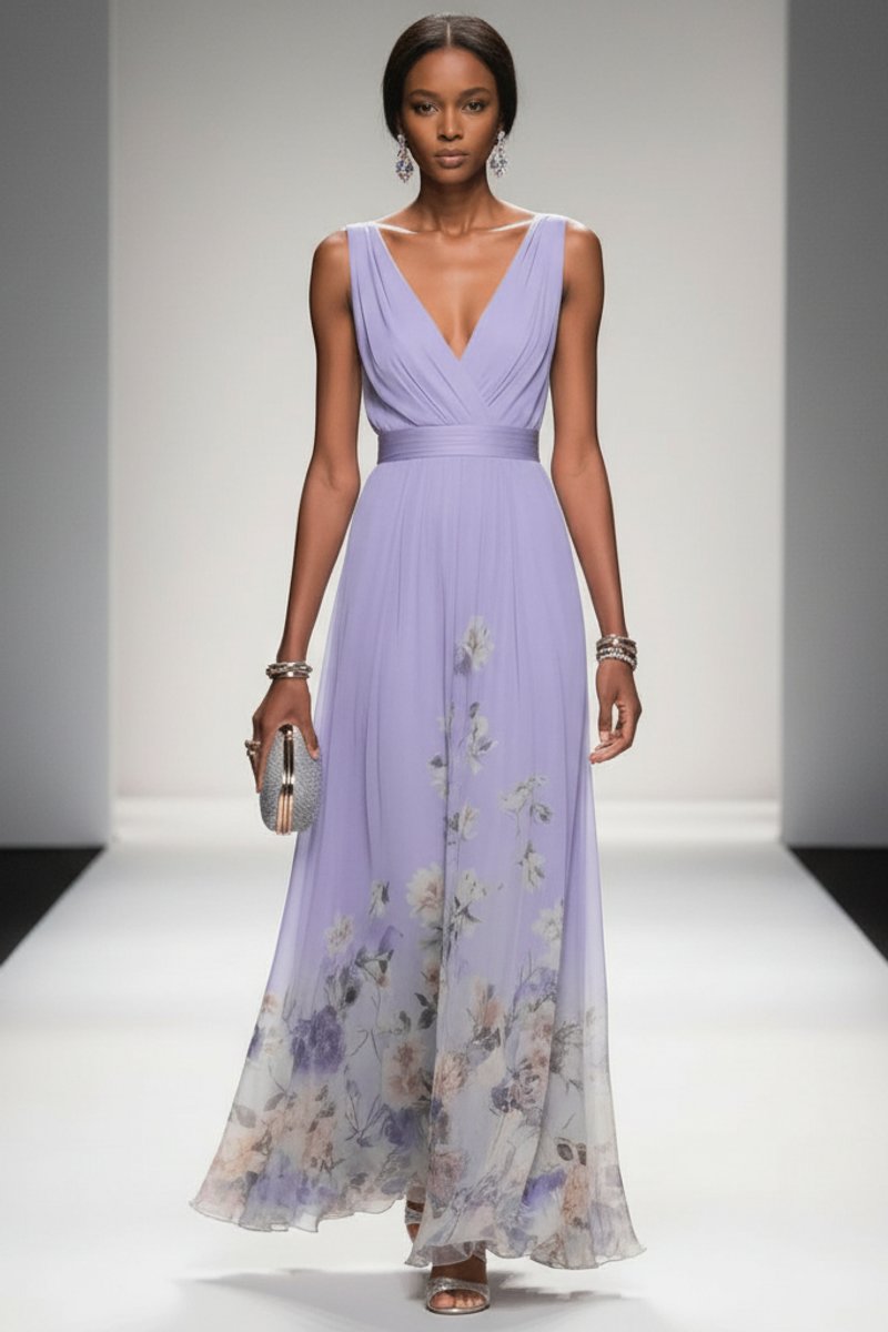 Slimzy Women's Floral V-Neck Maxi Dress – product image 13 of 18