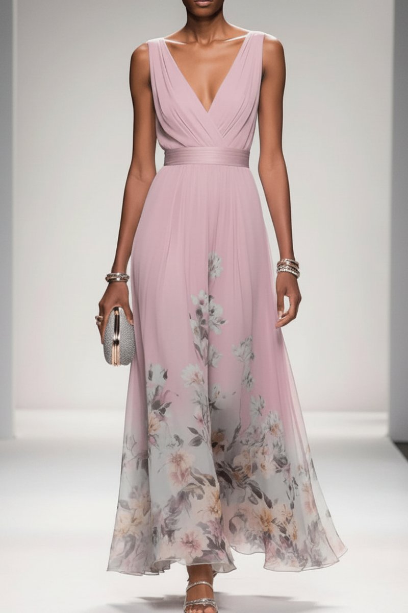Slimzy Women's Floral V-Neck Maxi Dress – product image 14 of 18