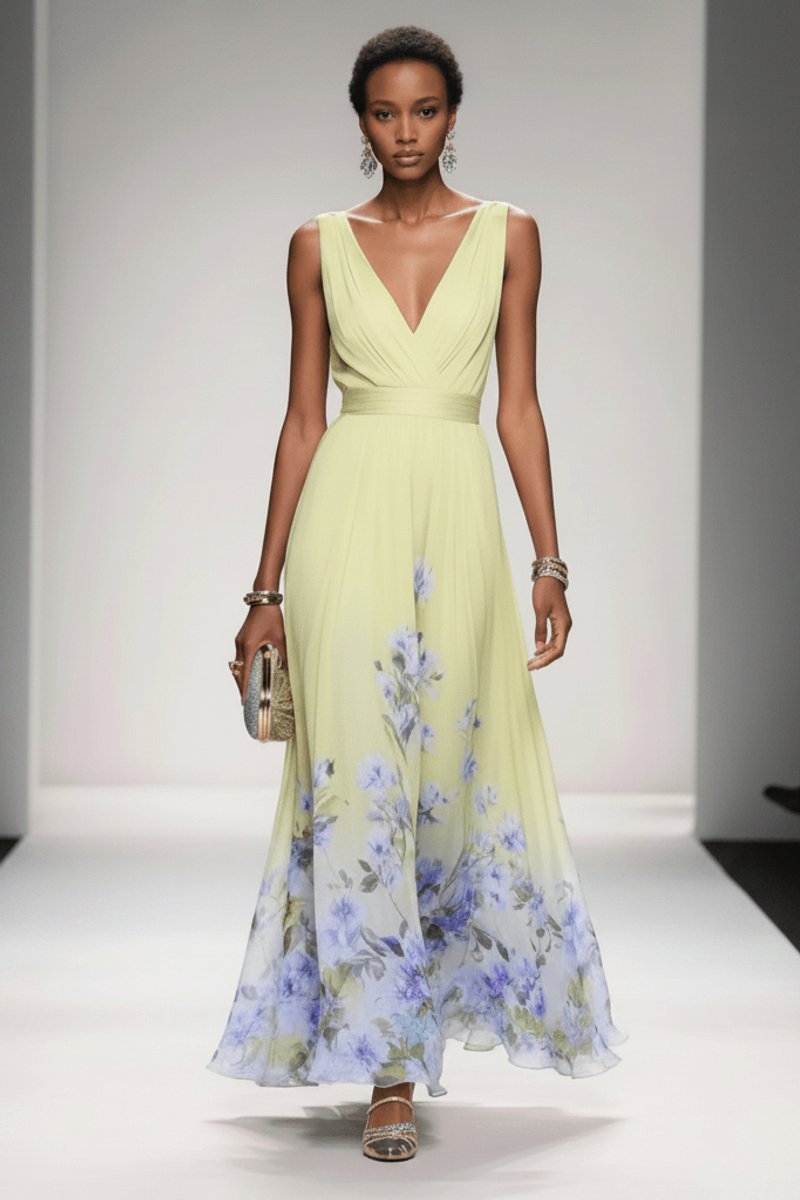 Slimzy Women's Floral V-Neck Maxi Dress – product image 9 of 18