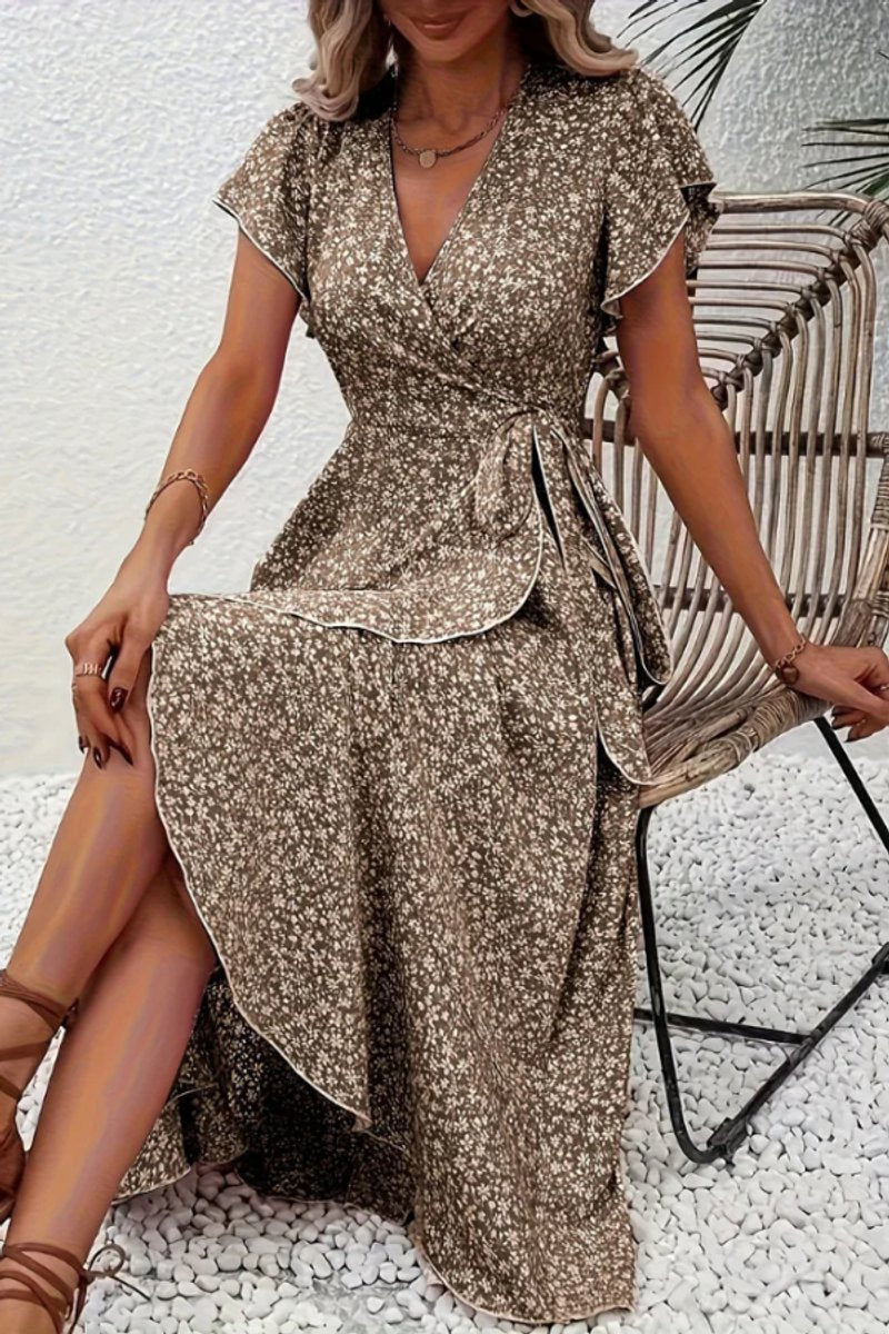 Slimzy Women's Floral Wrap Short-Sleeve Midi Dress – product image 1 of 22
