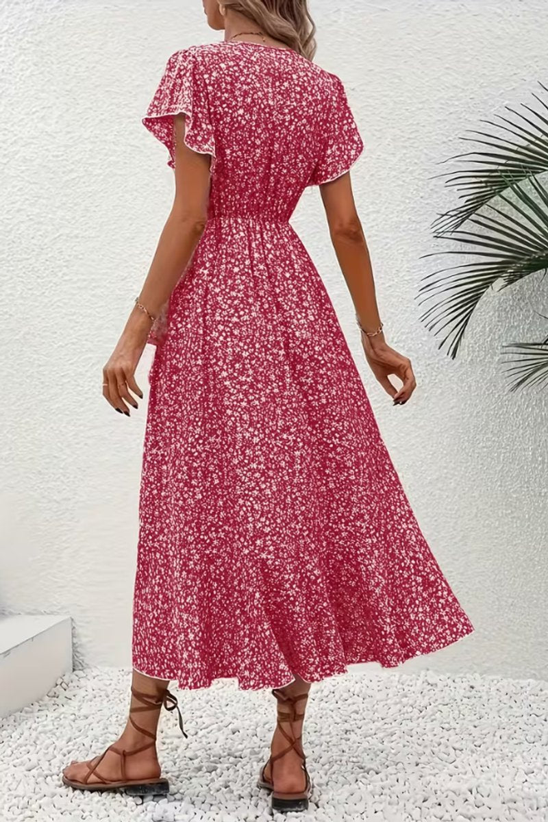 Slimzy Women's Floral Wrap Short-Sleeve Midi Dress – product image 20 of 22