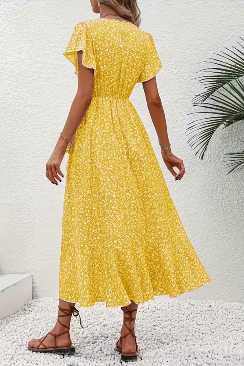 Slimzy Women's Floral Wrap Short-Sleeve Midi Dress – product image 9 of 22