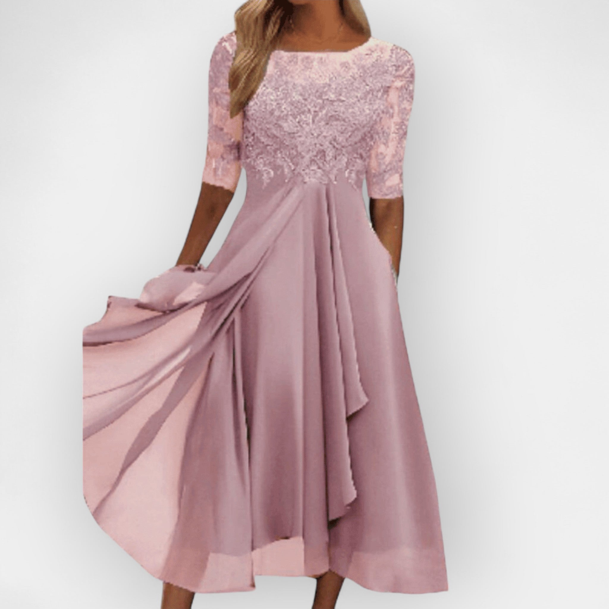Slimzy Women's Lace-Bodice Flowing Maxi Dress – product image 4 of 8