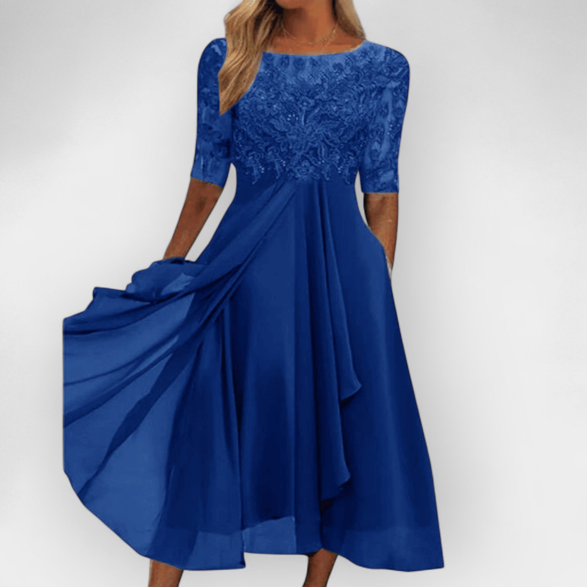 Slimzy Women's Lace-Bodice Flowing Maxi Dress – product image 5 of 8