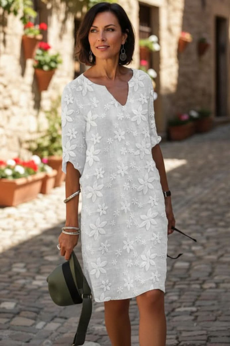 Slimzy Women's Lace Three-Quarter-Sleeve Midi Dress – product image 8 of 8