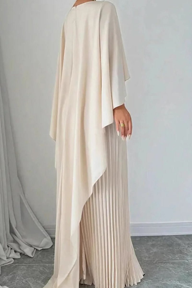 Slimzy Women's Pleated Cape-Overlay Maxi Dress – product image 2 of 5