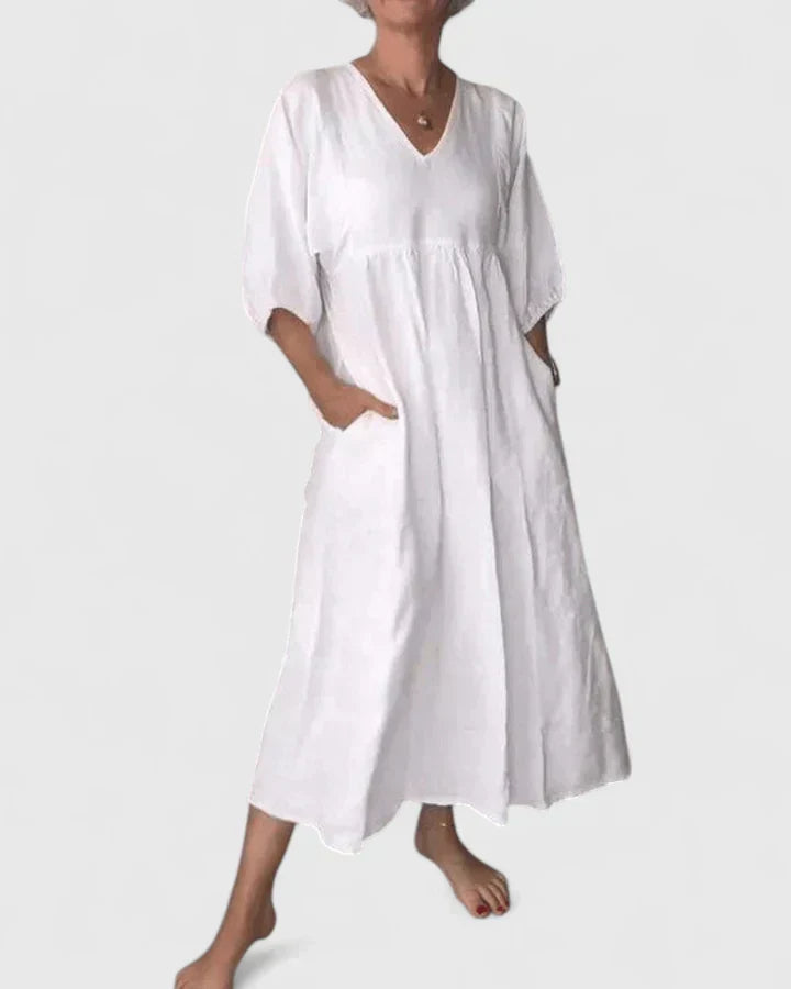 Slimzy Women's Relaxed V-Neck Pocket Maxi Dress – product image 2 of 2
