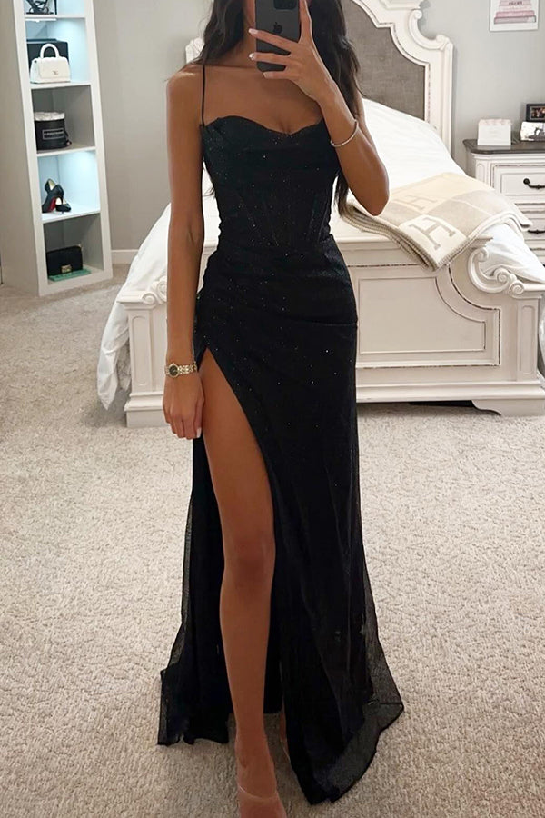 Slimzy Women's Strapless Beaded Side-Slit Maxi Dress – product image 1 of 5